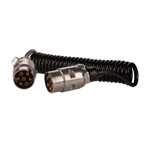 Przewód spiralny 7/12V długość: 3m wtyczki metalowe