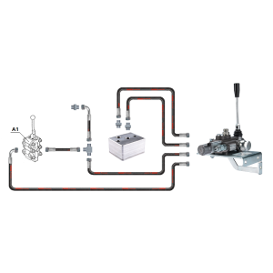 Hydraulika MF255 Ursus 3512 2812 rozdzielacz hydrauliczny 1 sekcyjny przewody i złącza