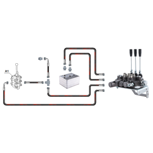 Hydraulika MF255 Ursus 3512 2812 rozdzielacz hydrauliczny 3 sekcyjny przewody i złącza