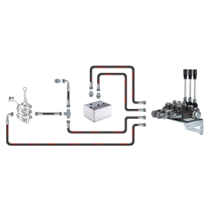 Hydraulika MF255 Ursus 3512 2812 rozdzielacz hydrauliczny 3 sekcyjny przewody i złącza