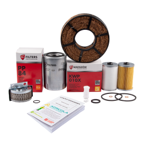 Pełny zestaw filtrów do ciągnika Ursus C-360 Filtr oleju silnika + filtry paliwa + wkład odstojnika paliwa + filtr podnośnika + filtr powietrza  + książka serwisowa
