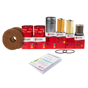 Pełny zestaw filtrów do ciągnika Ursus U902/904 U1002/1004 Filtry oleju + filtry paliwa +  wkład filtra powietrza + filtr oleju podnośnika + książka serwisowa