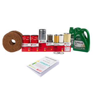 Pełny zestaw filtrów do ciągnika Ursus U912/914 U1012/1014 Filtry oleju silnika + filtry paliwa + wkład filtra oleju + filtr oleju podnośnika + wkład filtra powietrza + olej silnikowy TURDUS 15W40 10L + książka serwisowa