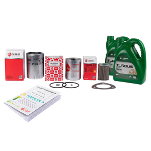 Zestaw filtrów do ciągnika MF4 Filtr oleju silnika + filtr paliwa + filtr oleju podnośnika + olej silnikowy TURDUS 15W40 10L + książka serwisowa
