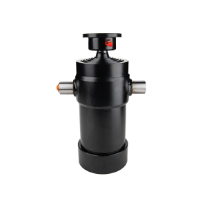 Cylinder siłownik teleskopowy skok: 1250mm 120/6/1250 do przyczepy w zestawie z gniazdem mocującym