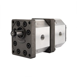 Pompa hydrauliczna zębata prawa 2-sekcyjna grupy 3 objętość: 39/34 cm3/obr wydajność (1500obr): 58/51 L/min