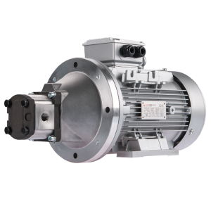 Pompa hydrauliczna zębata prawa 33L + silnik elektryczny 3-fazowy IE3 400V 5,5kW 9MPa