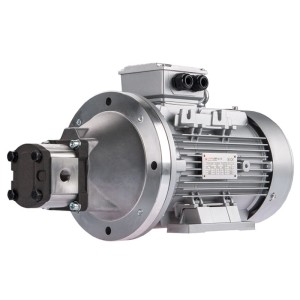 Pompa hydrauliczna zębata prawa 18L + silnik elektryczny 3-fazowy IE3 400V 7,5kW 23MPa