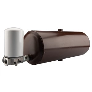 Uniwersalny metalowy zbiornik oleju hydraulicznego pojemność 15 litrów baryłkowy w zestawie z filtrem powrotnym