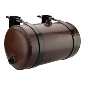 Uniwersalny metalowy zbiornik oleju hydraulicznego pojemność 10 litrów baryłkowy w zestawie z obejmami 206mm