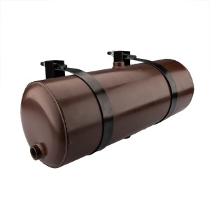 Uniwersalny metalowy zbiornik oleju hydraulicznego pojemność 15 litrów baryłkowy w zestawie z obejmami 206mm