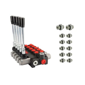 Rozdzielacz hydrauliczny 5 sekcyjny 20 l/min 05P40A1A1A1A1A1GKZ1 z przyłączami 16/16 Hydrolider