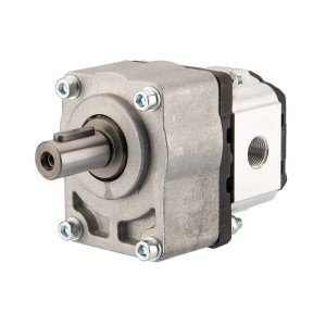 Pompa hydrauliczna zębata lewa grupy 1, obroty lewe, objętość: 4,70cm3/obr, wydajność (1500obr/min): 7,05L/min + przystawka podpora łożyskowa łożyskowanie pompy GR1 1:8 Z14 z wałkiem cylindrycznym