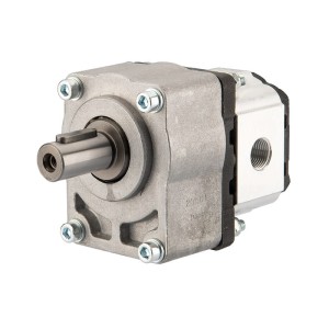 Pompa hydrauliczna zębata lewa grupy 1, obroty lewe, objętość: 6,25cm3/obr, wydajność (1500obr/min): 9,37L/min + przystawka podpora łożyskowa łożyskowanie pompy GR1 1:8 Z14 z wałkiem cylindrycznym