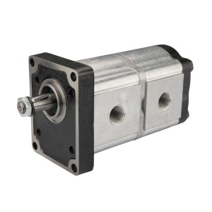 Pompa hydrauliczna zębata Hydrosila prawa 2-sekcyjna grupy 2 objętość: 16/12 cm3/obr wydajność (1500obr): 24/18 L/min
