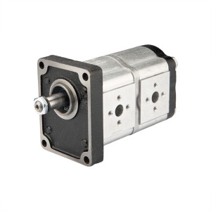 Pompa hydrauliczna zębata Hydrosila prawa 2-sekcyjna grupy 2 objętość: 10/10 cm3/obr wydajność (1500obr): 15/15 L/min