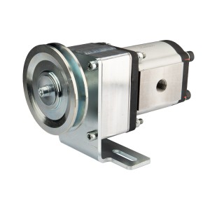 Napęd łożyskowany pompa hydrauliczna zębata prawa 4cm3/obr grupy 2 +Wspornik i koło pasowe