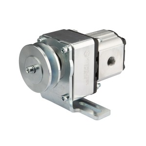  Napęd łożyskowany pompa hydrauliczna zębata lewa 7,60cm3/obr grupy 1 + Wspornik I koło pasowe