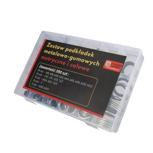 Zestaw podkładek metalowo-gumowych M6-M33 390 sztuk