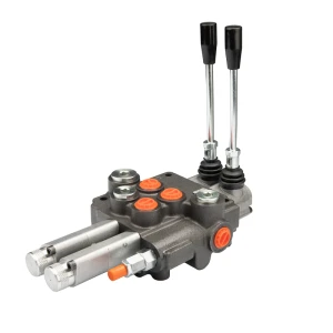 Rozdzielacz hydrauliczny 2 sekcyjny 80L do łuparki z automatycznym powrotem Badestnost