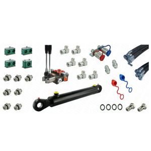 Kompletna hydraulika do ładowacza Tur C-330, rozdzielacz + cylinder do łychy + przewody + komponenty