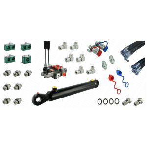 Kompletna hydraulika do ładowacza Tur C-330, rozdzielacz + cylinder do łychy + przewody + komponenty