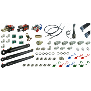 Kompletna hydraulika do ładowacza Tur Zetor 5211 - 7211, rozdzielacz + joystick z linkami + elektrozawór + dwa cylindry do podnoszenia i jeden do łychy + przewody + komponenty