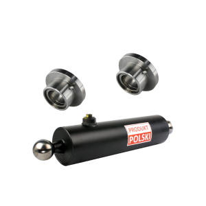 Cylinder siłownik hydrauliczny teleskopowy do przyczepy HL6011 skok: 500mm + gniazda do wspawania