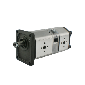 Pompa hydrauliczna zębata prawa 2-sekcyjna grupy 2 objętość: 8/4 cm3/obr wydajność (1500obr): 12/6 L/min