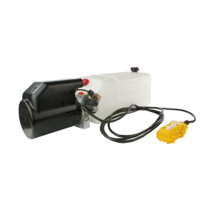 Agregat zasilacz hydrauliczny z pilotem "góra - dół" zasilanie: 24V moc: 2,0kW pompa: 2,6cm3 ciśnienie max: 21MPa zbiornik: 8L 