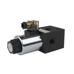 Zawór hydrauliczny sterowany elektrycznie 3-drogowy 3/2 gwinty: 1/2" napięcie: 24V przepływ: 80L/min ciśnienie max: 210bar