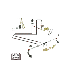 Wspomaganie kierownicy C-330 z orbitrolem Hydrolider - siłownik z podwójnym tłoczyskiem wysuwanym na dwie strony montowany do osi, napęd z koła pasowego (w miejsce sprężarki)