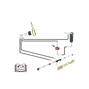 Wspomaganie kierownicy ZETOR 5011 - 7011 z orbitrolem Hydrolider - siłownik montowany do osi z podwójnym tłoczyskiem wysuwanym na dwie strony. Wersja kompletna ze zbiornikiem i pompą wspomagania.