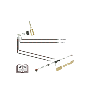 Wspomaganie kierownicy ZETOR 5011 - 7011 z orbitrolem Hydrolider - siłownik montowany do osi z podwójnym tłoczyskiem wysuwanym na dwie strony. Wersja uproszczona do ciągników wyposażonych w zbiornik i pompę wspomagania.