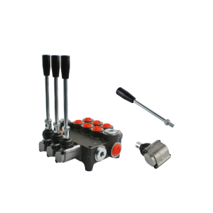 Rozdzielacz hydrauliczny 3 sekcyjny 80L w zestawie z zapasowym kołpakiem i dźwignią