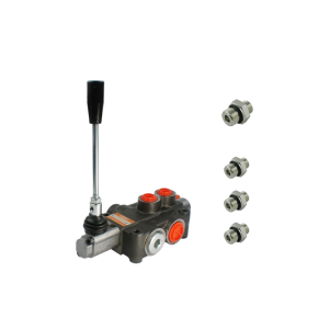 Rozdzielacz hydrauliczny 1 sekcyjny 80L w zestawie z przyłączami