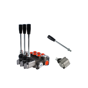 Rozdzielacz hydrauliczny 3 sekcyjny 40L w zestawie z zapasowym kołpakiem i dźwignią