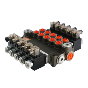 Rozdzielacz hydrauliczny 5 sekcyjny 80L/min sterowany elektrycznie 12V