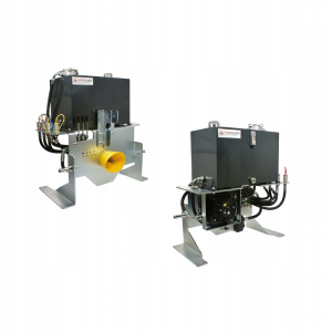 Agregat mobilny napędzany wałkiem wom z rozdzielaczem 3 sekcyjnym 80L ze zbiornikiem 75L o maksymalnej wydajności pompy 53L i chłodnicą oleju z wentylatorem