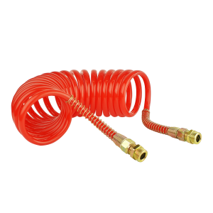 Czerwony spiralny przewód pneumatyczny m22x1,5 długość 5,5m z polietylenu