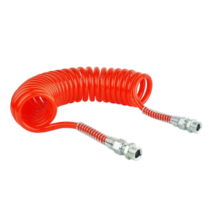 Czerwony spiralny przewód pneumatyczny m22x1,5 długość 5m z poliuretanu