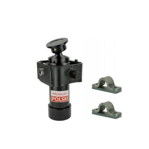 Cylinder siłownik hydrauliczny teleskopowy 90/4/910 skok 910mm - z kołyską i mocowaniami 