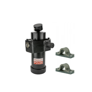 Cylinder siłownik hydrauliczny teleskopowy 105/5/1237 skok: 1237mm - z kołyską i mocowaniami