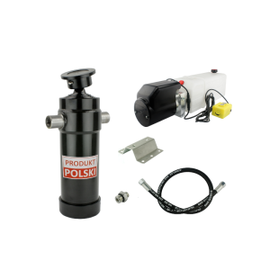 Hydraulika do przyczepy wywrotki, kipra. Zestaw do wywrotu: zasilacz 12V + siłownik skok 1432 udźwig do 12 ton