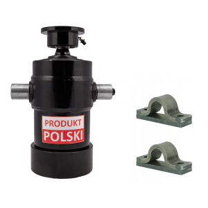 Cylinder siłownik hydrauliczny teleskopowy 120/6/1000 skok 1000mm - bez kołyski - z mocowaniami