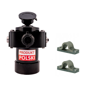 Cylinder siłownik hydrauliczny teleskopowy 120/6/1000 skok 1000mm - z kołyską i mocowaniami