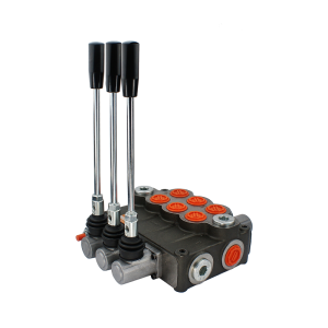 Rozdzielacz hydrauliczny 3 sekcyjny 160l/min pierwsza I druga sekcja z suwakiem do sterowania siłownikiem 2-stronnym trzecia sekcja z suwakiem do sterowania silnikiem hydraulicznym