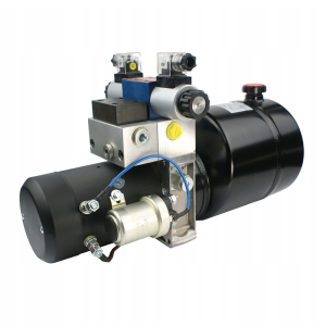 Kompletny agregat hydrauliczny mobilny 12V 1,6kW 3,3cm3 4L z jednym elektrozaworem