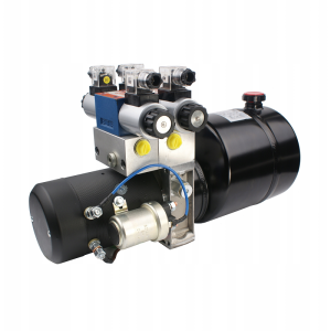 Kompletny agregat hydrauliczny mobilny 12V 1,6kW 2,0cm3 12L z dwoma elektrozaworami