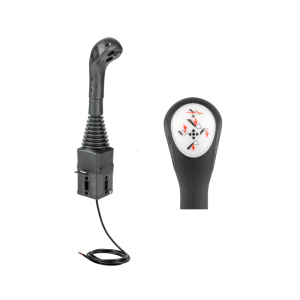 Wzmocniony joystick Indemar 6115 z jednym przyciskiem. Przystosowany do linek na kulkę.